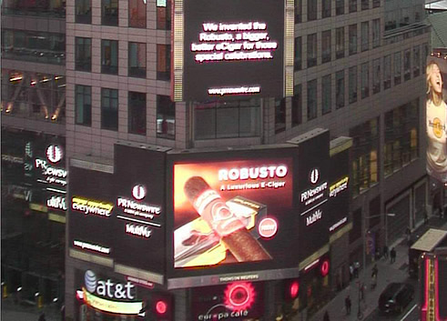 EPUFFER Robusto ecigar featured in Times Square New York