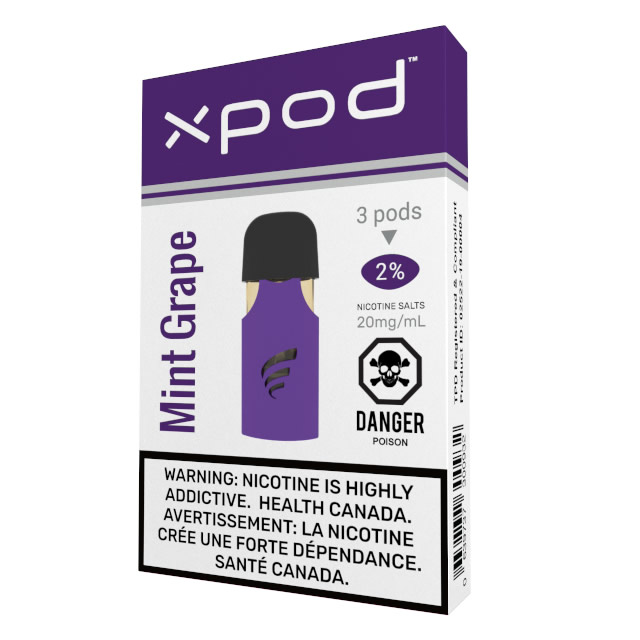 XPOD Grape Mint flavour Prefilled Vape Pods ePuffer Canada