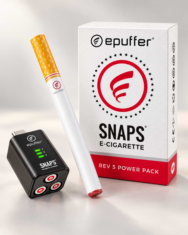 EPUFFER SNAPS REV5 rechargeable e-cigarette with TRIO USB charger and power kit