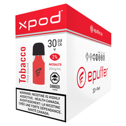 xpod flue cured virginia tobacco vape pod 30-pack bulk