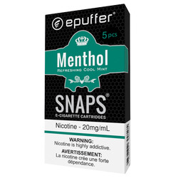 epuffer snaps ecigs disposable cartridge menthol black