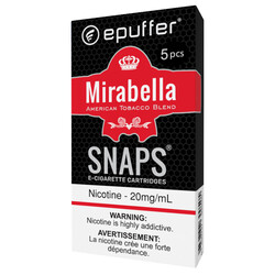 snaps electronic cigarette mirabella tobacco vapour cartridge black