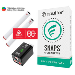 epuffer snaps menthol cigalike electronic cigarette rechargeable starter kit white batteries